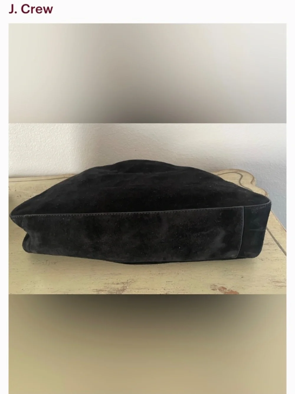 J Crew Large Berkeley Black Suede Bag